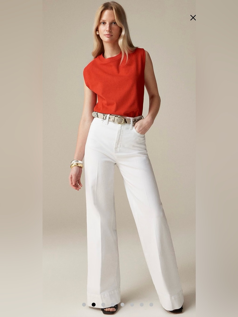 J Crew Jeans NWT 31 Wide Leg Trouser White Vacation Resort 32" inseam High rise